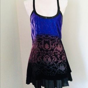 Free People Burnout Velvet T-Strap Back Tiered Shift 2